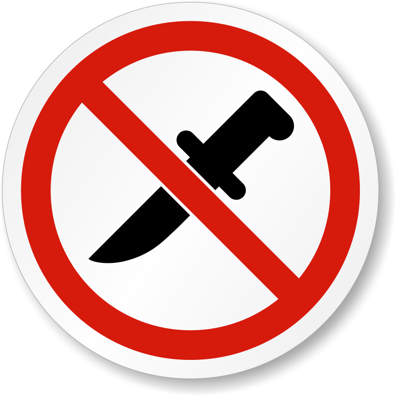 ISO No Knife Allowed Label SKU LB 2204