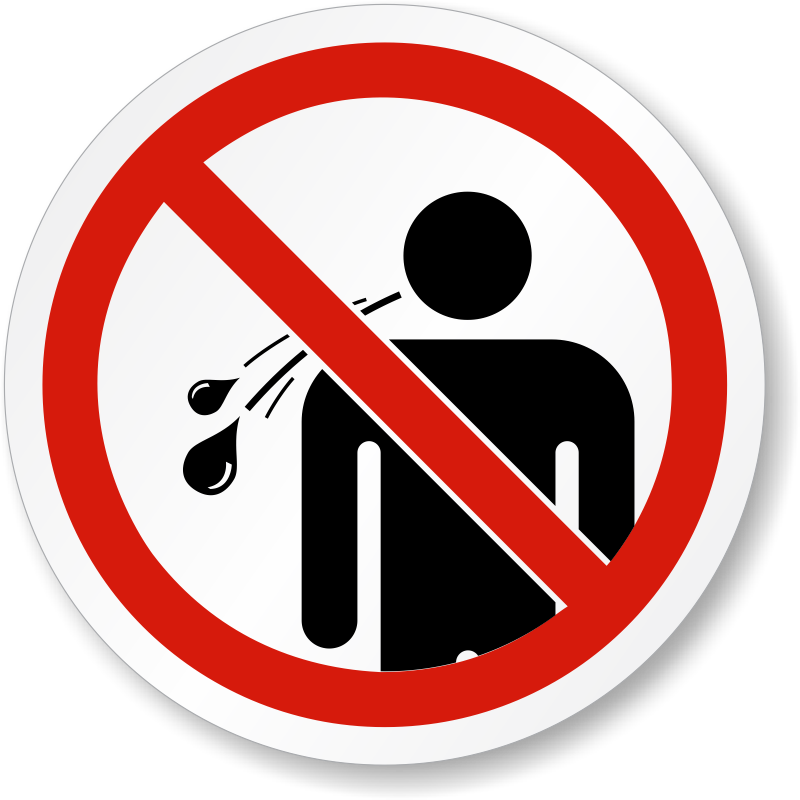 No Spitting Symbol | ISO Prohibition Safety Label, SKU: LB-2208