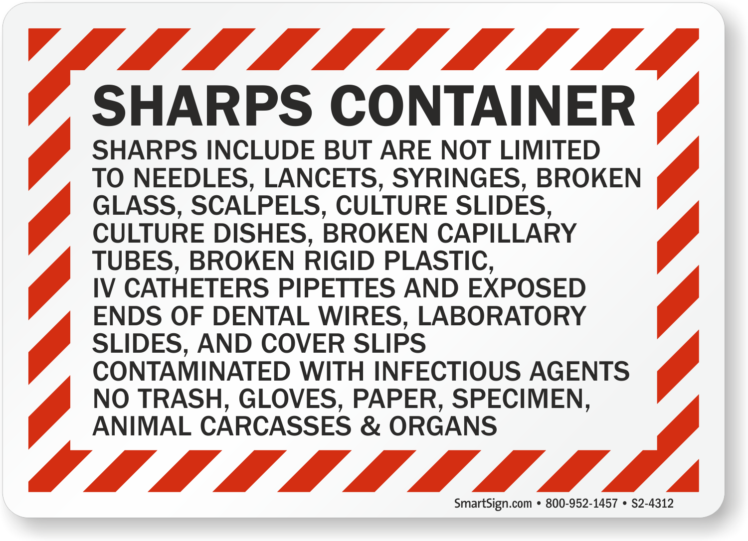 Sharps Warning Labels and Signs - Biohazard Sharps Waste ...