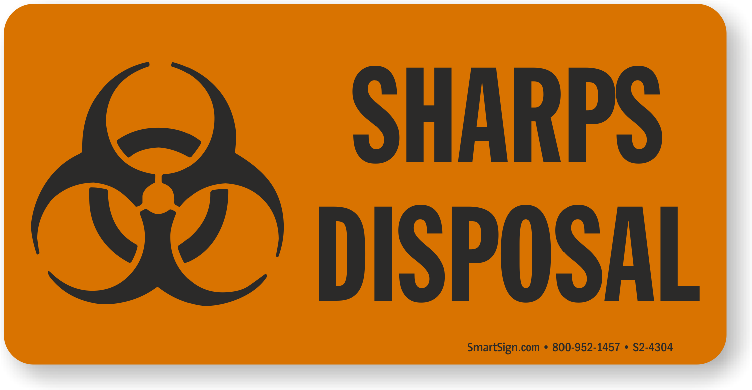 Sharps Warning Labels and Signs - Biohazard Sharps Waste Disposal