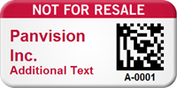 Custom 2D Not For Resale Barcoded Asset Tag