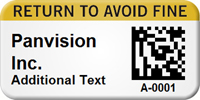 Custom 2D Return Avoid Fine Barcode Asset Tag