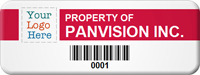 SunGuard Asset Label Add Company Name with Barcode