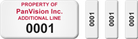 Custom Multipart 4 in 1 Asset Tag with Numbering