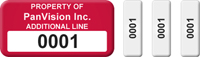 Customized Multipart 4 in 1 Asset Tag with Numbering