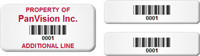 Multipart 3 in 1 Customizable Barcode Asset Tag