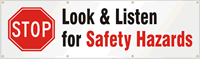 Stop Look Listen Safety Banner