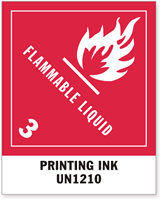 UN 1210 Printing Ink DOT Label