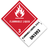 UN 1993 Flammable Liquid DOT Label