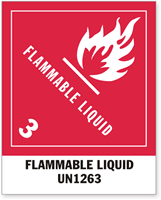 UN 1263 Flammable Liquid DOT Label