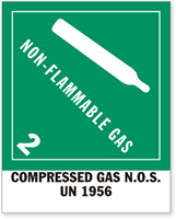 UN 1956 Compressed Gas Label
