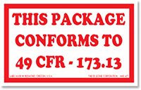 Package 49 CFR  173 13 Label