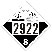 UN2922 Corrosive Liquids Toxic Placard