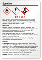 Gasoline Danger Medium GHS Chemical Label