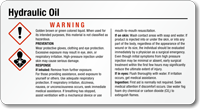 Hydraulic Oil Chemical GHS Label, 2in. x 3.75in.