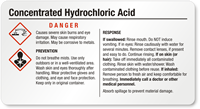 Small Concentrated Hydrochloric Acid GHS Chemical Label