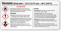 Kerosene Danger GHS Chemical Small Label
