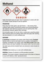 Methanol Danger Medium GHS Chemical Label