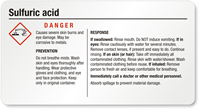 Sulfuric Acid Danger GHS Chemical Label, Small 