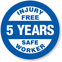 Injury Free Safe Worker Hard Hat Labels