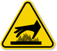 ISO Burn Hazard, Hot Surface Underneath Symbol Sign