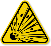 ISO Explosive Materials Symbol Warning Sign