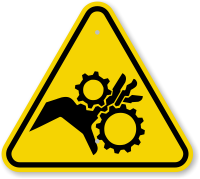 ISO Pinch Point, Entanglement, Crush Gears Symbol Sign