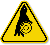 ISO Rotating Shaft Symbol Warning Sign