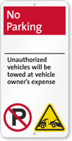 No Parking Unauthorized Vehicles Towed