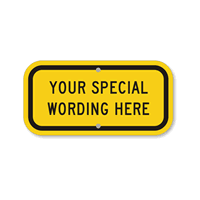Custom Yellow Black Horizontal Template Parking Sign