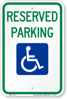 Reserved Parking (handicapped Symbol) Aluminum