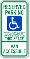 Wisconsin Reserved Parking Van Accessible Sign