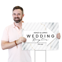 Custom Wedding Reception This Way Yard Sign Add Names