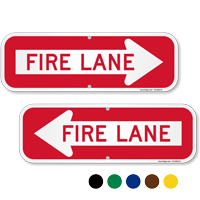 Fire Lane Directional Parking Sign