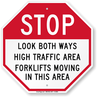 Look Both Ways High Traffic Area Sign