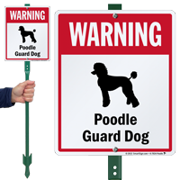 Warning Poodle Guard Dog LawnBoss™ Signs