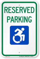 Reserved Parking Sign With Modified ISA Symbol