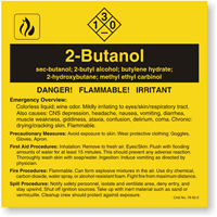 Butanol ANSI Chemical Label
