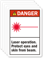 Laser Operating Protect Eyes Skin Danger Label