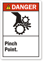 Danger Pinch Point ANSI style Label