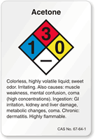 Acetone NFPA Chemical Label