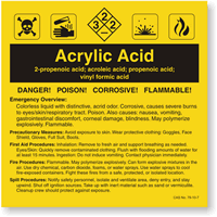 Acrylic Acid ANSI Chemical Label