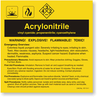 Acrylonitrile ANSI Chemical Label