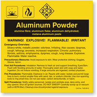 Aluminum Powder ANSI Chemical Label