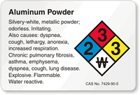 Aluminum Powder NFPA Chemical Hazard Label