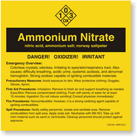 Ammonium Nitrate ANSI Chemical Label