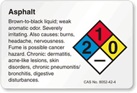 Asphalt NFPA Chemical Hazard Label