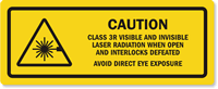 Class 3R Visible, Invisible Laser Radiation Label