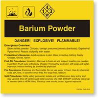 Barium Powder ANSI Chemical Label
