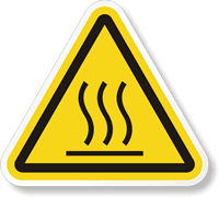 ISO W017   Burn Hazard/Hot Surface Label